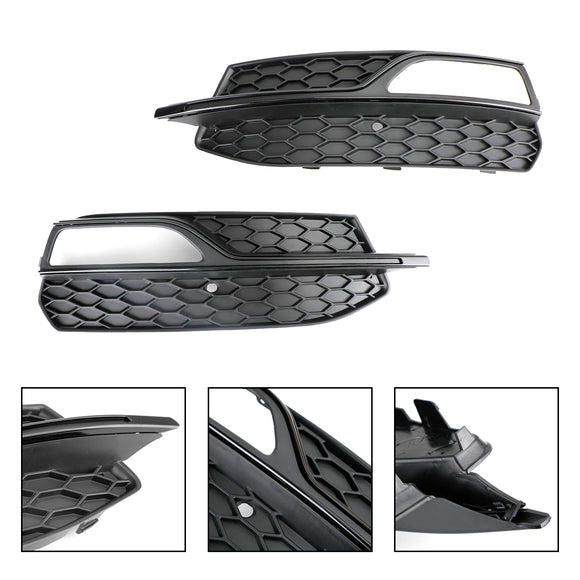 Audi A3 S-Line 8V 2013-2016 Honeycomb Fog Light Grill Front Bumper Lower Cover Black Grille 8V3807681G 8V3807682G