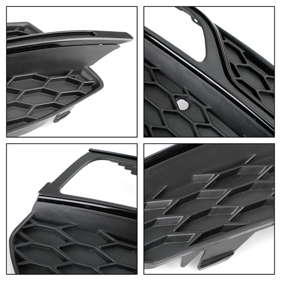Audi A3 S-Line 8V 2013-2016 Honeycomb Fog Light Grill Front Bumper Lower Cover Black Grille 8V3807681G 8V3807682G