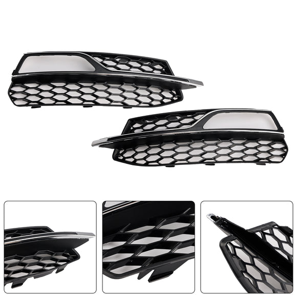 Audi A3 S-Line 8V 2013-2016 Honeycomb Fog Light Grill Front Bumper Lower Cover Black Grille 8V3807681G 8V3807682G