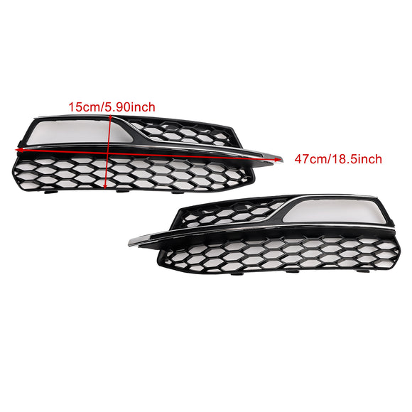 Audi A3 S-Line 8V 2013-2016 Honeycomb Fog Light Grill Front Bumper Lower Cover Black Grille 8V3807681G 8V3807682G