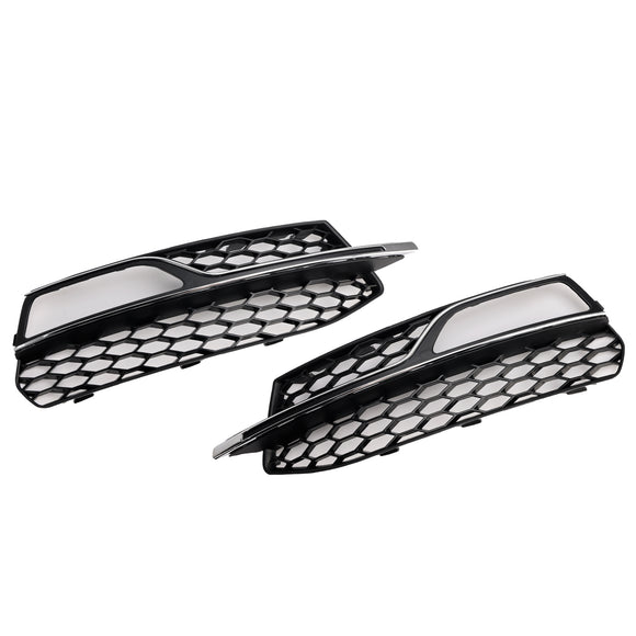 Audi A3 S-Line 8V 2013-2016 Honeycomb Fog Light Grill Front Bumper Lower Cover Black Grille 8V3807681G 8V3807682G