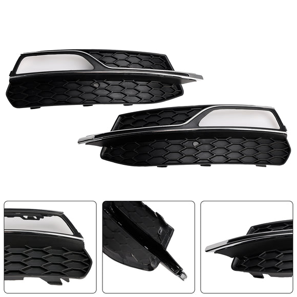 Audi A3 S-Line 8V 2013-2016 Honeycomb Fog Light Grill Front Bumper Lower Cover Black Grille 8V3807681G 8V3807682G
