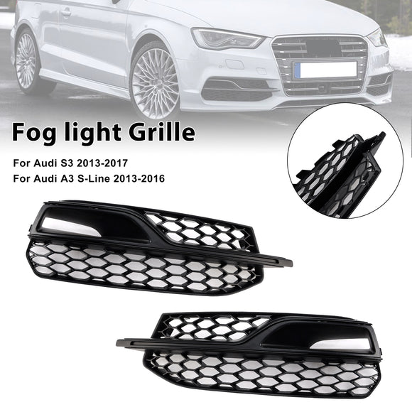 2013-2016 Audi S3 8V Honeycomb Lower Grille Front Bumper Fog Light Cover Black Grill 8V3807681L 8V3807681K