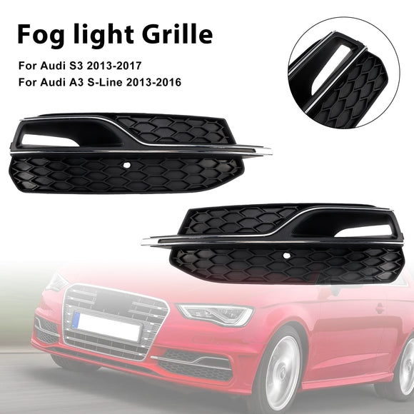 2013-2016 Audi S3 8V Honeycomb Lower Grille Front Bumper Fog Light Cover Black Grill 8V3807681L 8V3807681K