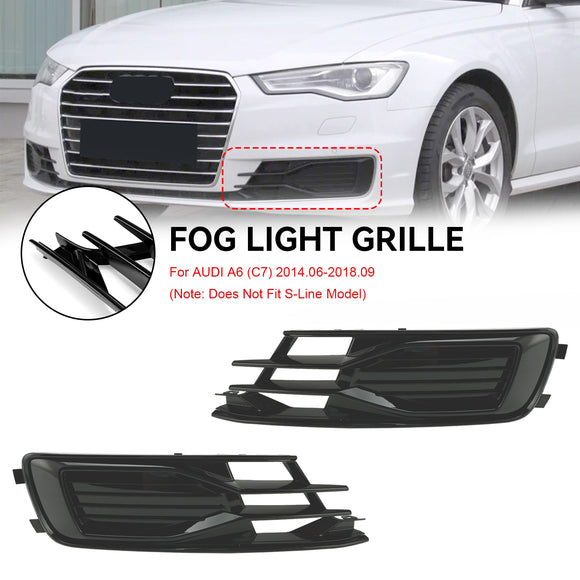 2015-2016 Audi A6 C7 Facelift 2 pièces pare-chocs avant antibrouillard couverture gril calandre inférieure noir 4G0807647T94 4G0807648T94