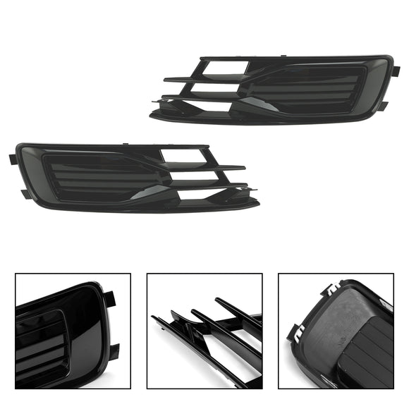 2015-2016 Audi A6 C7 Facelift 2 pièces pare-chocs avant antibrouillard couverture gril calandre inférieure noir 4G0807647T94 4G0807648T94