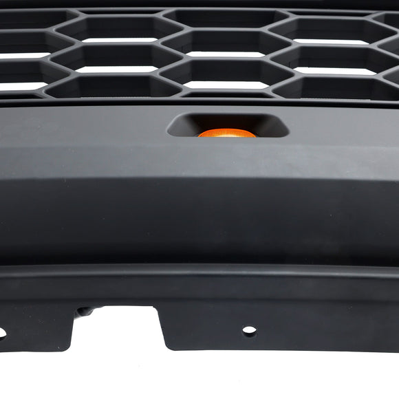Ford F250 F350 F450 F550 | 2021 2022 | Raptor-Frontgrill | Mattschwarz | Ersatzgrill für obere Stoßstange mit Buchstaben & LED
