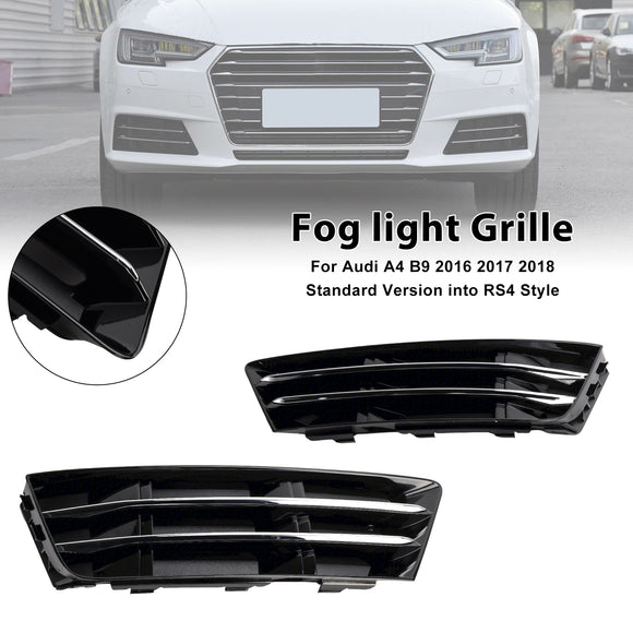 Audi A4 B9 2016-2018 Versione standard RS4 Style Griglia fendinebbia anteriore Paraurti inferiore cromata