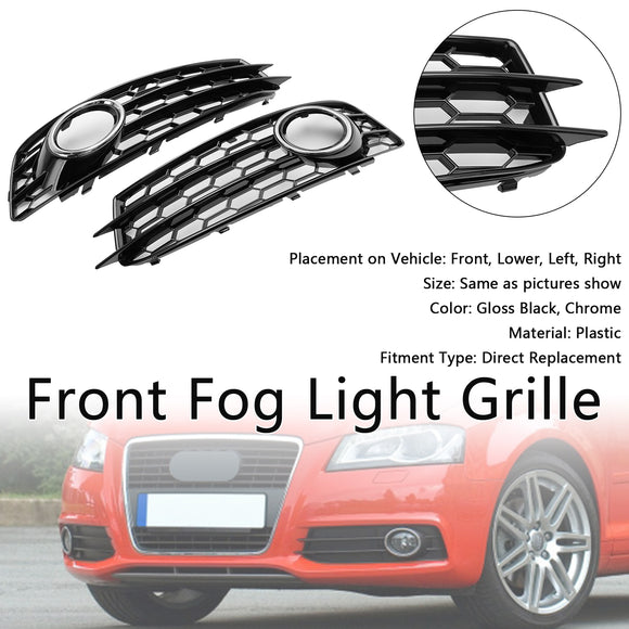 Audi A3 S-Line 8P 2009–2013 Waben-Nebelscheinwerfergitter, vordere Stoßstange, Lowe-Abdeckung, schwarzer Grill, 8P0807682, 8P0807681