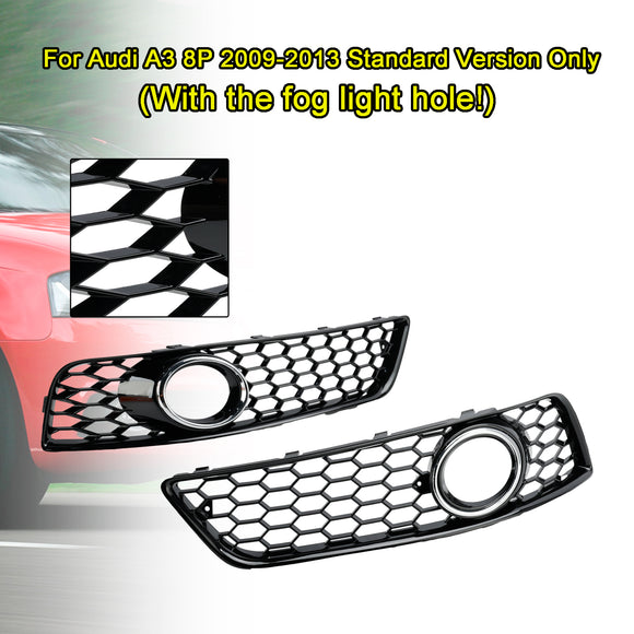 Audi A3 8P 2009-2013 Standard Version Honeycomb Bumper Front Fog Light Grille Grill Cover 8P0807682DE 8P0807681E