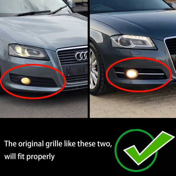 Audi A3 8P 2009-2013 Standard Version Honeycomb Bumper Front Fog Light Grille Grill Cover 8P0807682DE 8P0807681E