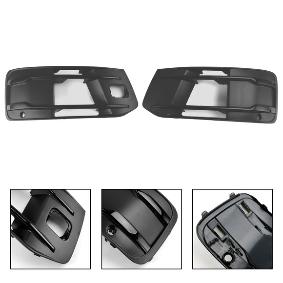 2016-2019 Audi Q7 Standard Front Bumper Lower Cover Grill Fog Light Bezel Insert Black Grille