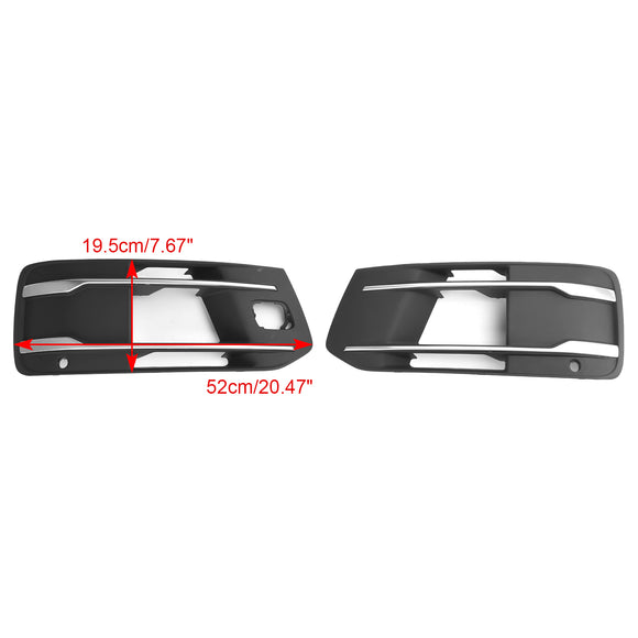 2016-2019 Audi Q7 Standard Front Bumper Lower Cover Grill Fog Light Bezel Insert Black Grille