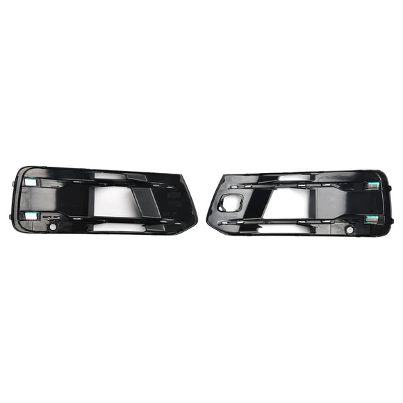 2016-2019 Audi Q7 Standard Front Bumper Lower Cover Grill Fog Light Bezel Insert Black Grille