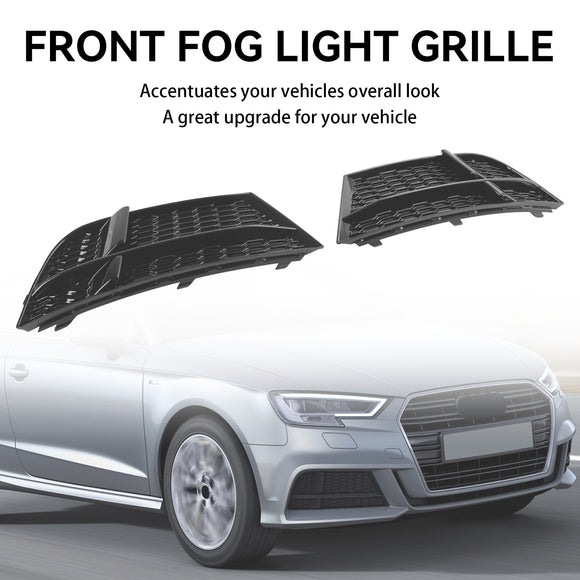 2017-2020 Audi A3 S-Line / S3 8V Honeycomb Lower Grill Front Bumper Fog Light Lower Black Cover Grille 8V3807681AE 8V3807682Q