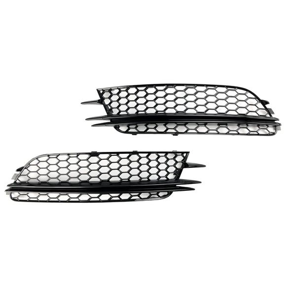 Audi 2012-2015 A6 C7 2 pezzi copertura fendinebbia anteriore lunetta griglia cromata nera