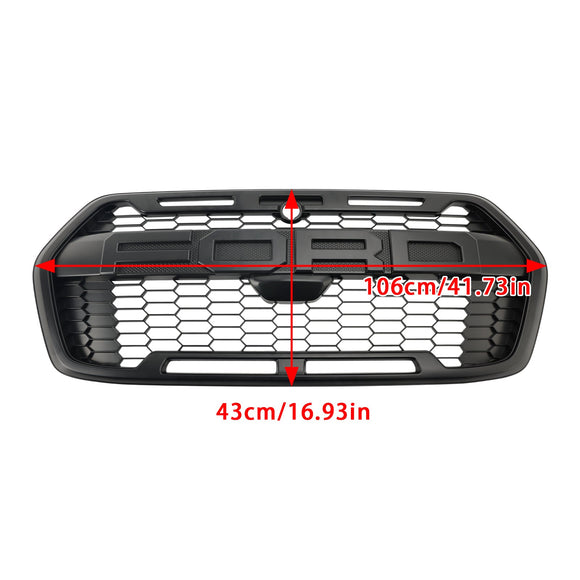 Raptor Style Grill For 2020-2025 Ford Transit 150 250 350 Front Bumper Grill Replacement Matte Black Grille
