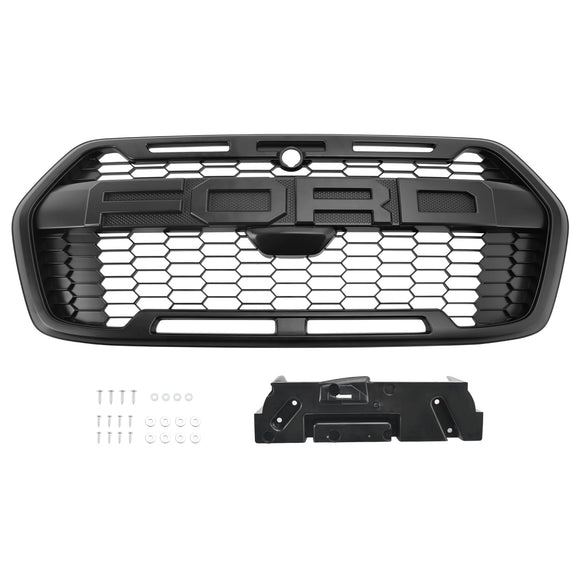 Raptor Style Grill For 2020-2025 Ford Transit 150 250 350 Front Bumper Grill Replacement Matte Black Grille