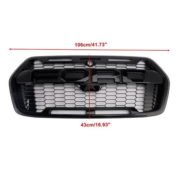 Calandre noire brillante Raptor pour Ford Transit MK8 2019 – 2025, grille de pare-chocs avant