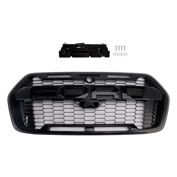 Calandre noire brillante Raptor pour Ford Transit MK8 2019 – 2025, grille de pare-chocs avant