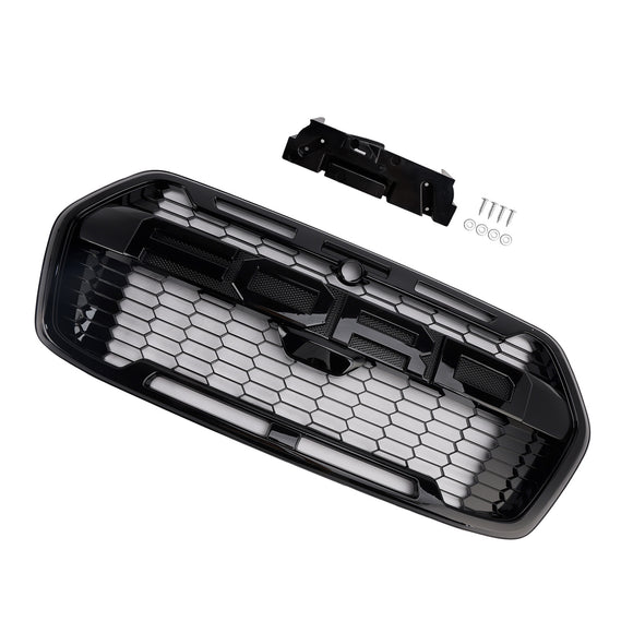 Calandre noire brillante Raptor pour Ford Transit MK8 2019 – 2025, grille de pare-chocs avant