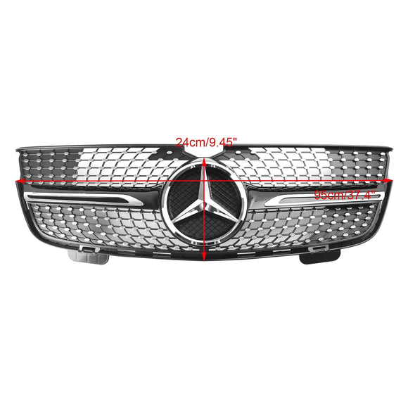Mercedes Benz 2007-2009 Clase GL X164 GL450 Parrilla de parachoques delantero con diamantes cromados