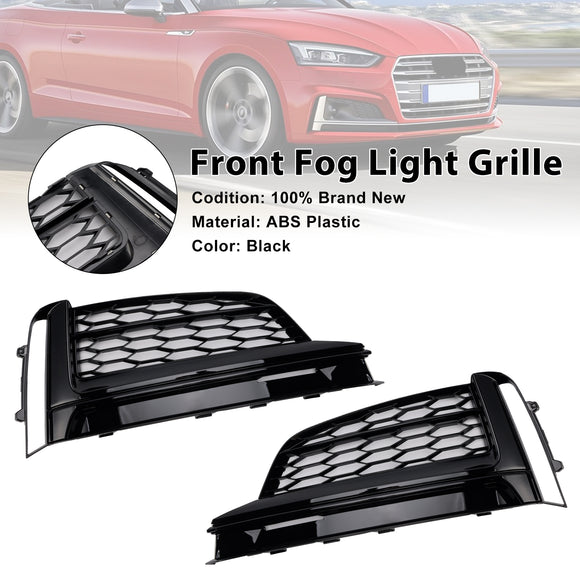 2017-2019 Audi A5 S-Line/S5 B9 Griglia fendinebbia a nido d'ape 2 pezzi Copertura inferiore paraurti anteriore Griglia nera