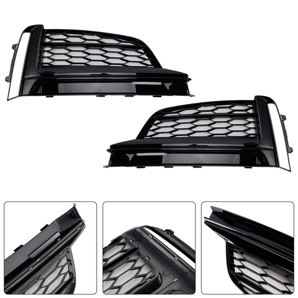 2017-2019 Audi A5 S-Line/S5 B9 Griglia fendinebbia a nido d'ape 2 pezzi Copertura inferiore paraurti anteriore Griglia nera