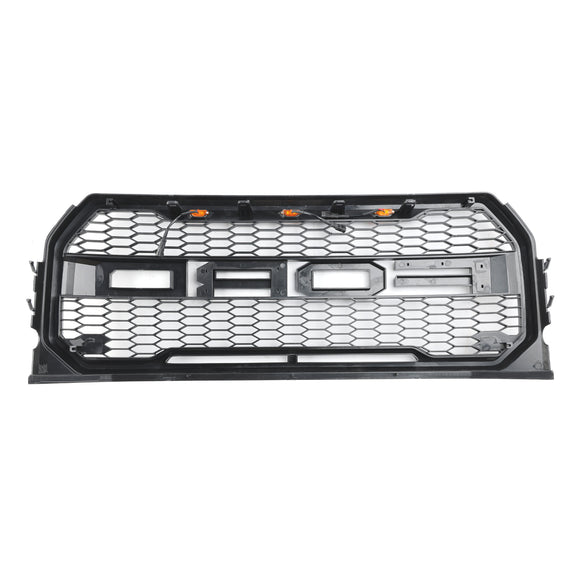 Parrilla de parachoques delantero estilo Raptor para Ford F150 2015-2017 con rejilla gris de repuesto LED