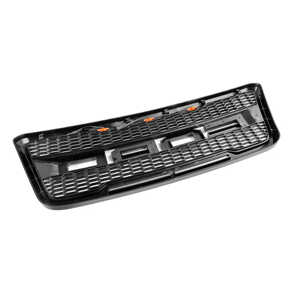 Raptor Style Grille For Ford F150 2004-2008 Front Bumper Black / Gray Grille W/LED & Letter