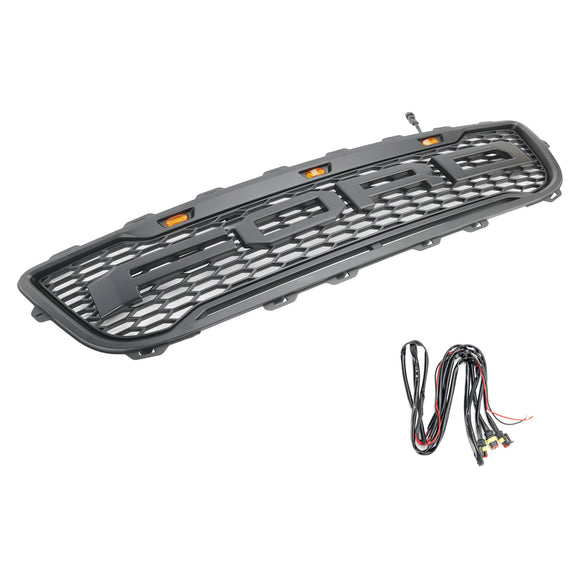 1999–2003 Ford F150 Raptor Style Front Wabengitter für Stoßstange, mattschwarz, mit LED-Licht & Brief