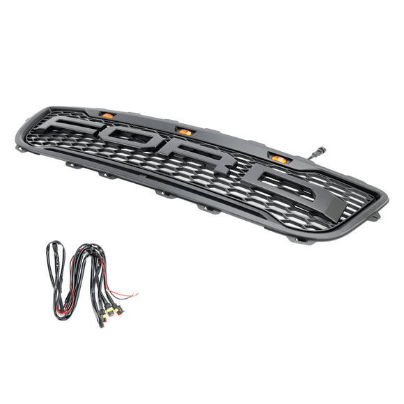 1999–2003 Ford F150 Raptor Style Front Wabengitter für Stoßstange, mattschwarz, mit LED-Licht & Brief