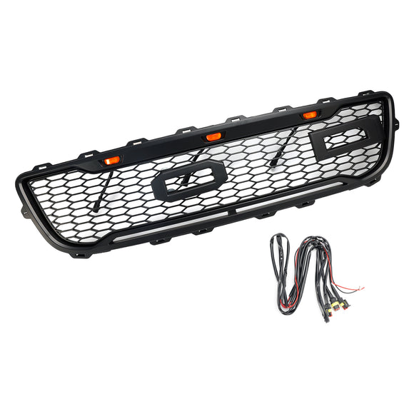Raptor-Stil | Ford F150 | Mattschwarz | 1999-2003 | Frontgrill | Ersatz-Wabengitter + LED-Licht + Buchstabe