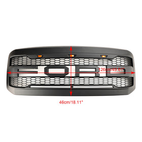 2005–2007 Ford F250 F350 Super Duty Frontstoßstange mit LED-Raptor-Grill, schwarzer Ersatzgrill - 0