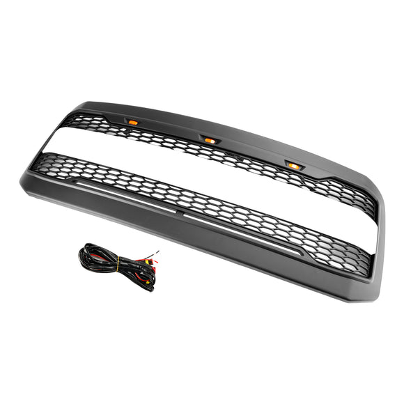 2005–2007 Ford F250 F350 Super Duty Frontstoßstange mit LED-Raptor-Grill, schwarzer Ersatzgrill