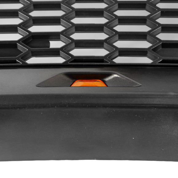 Ford F150 | Parrilla estilo Raptor | 2009-2014 | Con luz LED | Parachoques delantero | Parrilla tipo panal en negro mate, negro brillante y gris