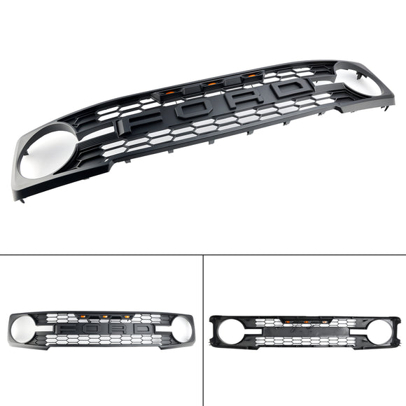 Ford Bronco 2021-2023 con parrilla negra mate de repuesto para parrilla de parachoques delantero con luz LED
