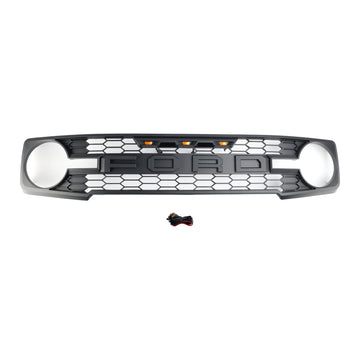 2021-2023 Ford Bronco avec lumière LED de remplacement de calandre de pare-chocs avant calandre noire mate