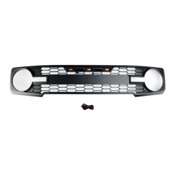 Ford Bronco 2021-2023 con parrilla negra mate de repuesto para parrilla de parachoques delantero con luz LED
