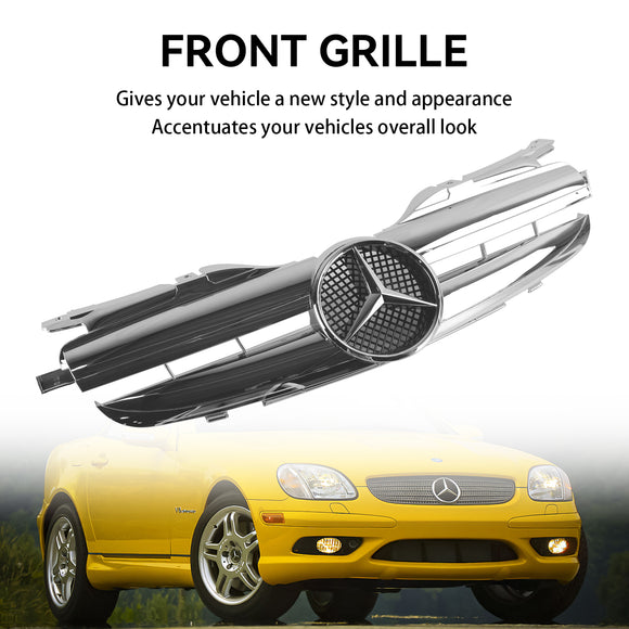 Mercedes Benz Classe SLK R170 SLK320 SLK230 SLK200 1998-2004 Griglia paraurti anteriore Griglia cromata di ricambio