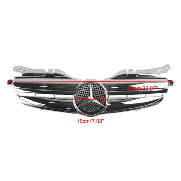 Mercedes Benz Classe SLK R170 SLK320 SLK230 SLK200 1998-2004 Griglia paraurti anteriore Griglia cromata di ricambio - 0