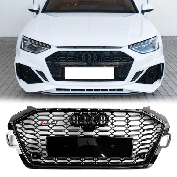 Audi A4 B9.5 A4 S-Line S4 2020–2023 RS4 Style Frontstoßstangengrill Ersatz Schwarzer Kühlergrill