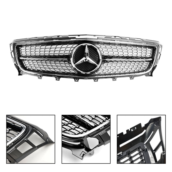 Mercedes Benz CLS W218 C218 X218 2011-2014 CLS250/350/400/500/550 Diamond / AMG Style Grille Front Bumper Black Grill