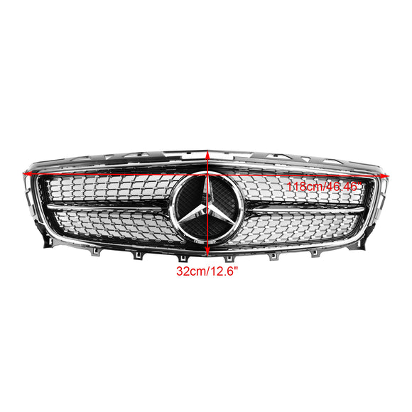 Mercedes Benz CLS W218 C218 X218 2011-2014 CLS250/350/400/500/550 Diamond / AMG Style Grille Front Bumper Black Grill