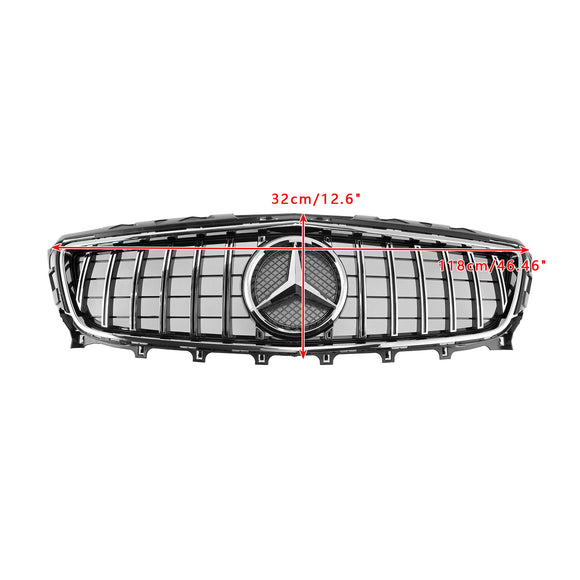 Griglia anteriore in stile GTR per Mercedes Benz Classe CLS W218 Griglia cromata paraurti superiore C218 X218 2011-2014 con emblema