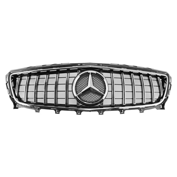Griglia anteriore in stile GTR per Mercedes Benz Classe CLS W218 Griglia cromata paraurti superiore C218 X218 2011-2014 con emblema