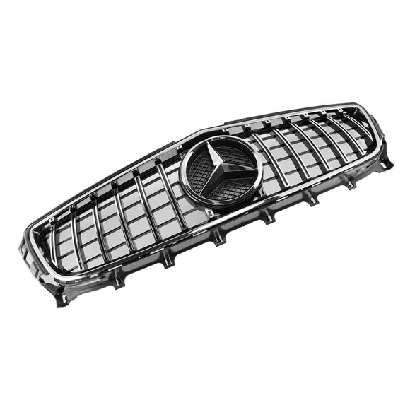 Griglia anteriore in stile GTR per Mercedes Benz Classe CLS W218 Griglia cromata paraurti superiore C218 X218 2011-2014 con emblema