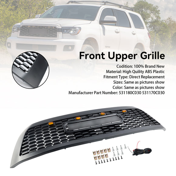 Calandre de Style TRD PRO pour Toyota Sequoia 2008 – 2018, pare-choc avant de remplacement noir avec lumière Led