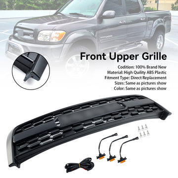 Toyota Tundra | Parrilla TRD PRO | 2003-2006 | Con cuatro luces LED | Negro mate |  Parrilla de repuesto para parachoques delantero - 0