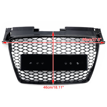 2006-2014 Audi TT /TTS J8 MK2 Parrilla delantera tipo panal RS Radiador de entrada de aire negro brillante Parrilla deportiva - 0